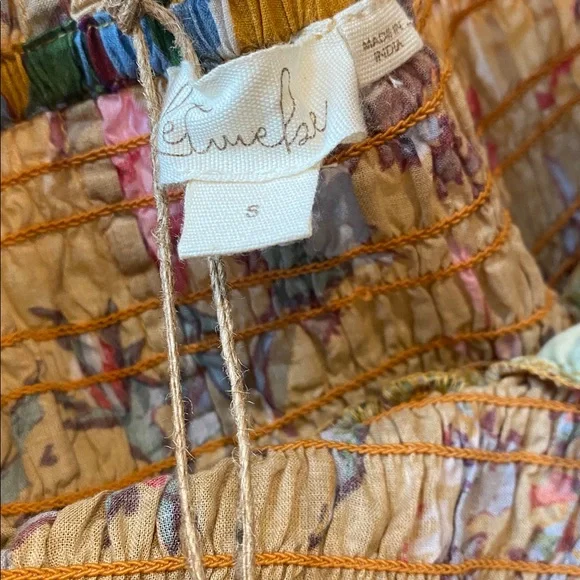 Anthropologie Let Me Be Mixed Print Mini Skirt Smocked Waist Size S NWT - Picture 7 of 10